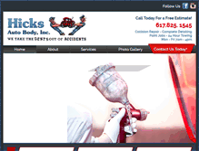 Tablet Screenshot of hicksautobodyinc.com